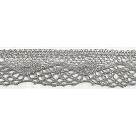 1-1/4" Metallic Lace - 10 Yard Put-up - Gold and Silver Available! (Silver)