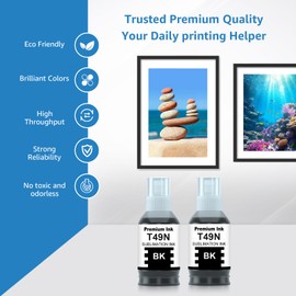Yongairuink Kompatible T49N T49N1 (2 x 140ml) Sublimationstinte für SC23BK SC23C SC23M SC23Y Nachfülltinte für EPN SC-F100 SC-F500 SC-F501 (2 Schwarz)