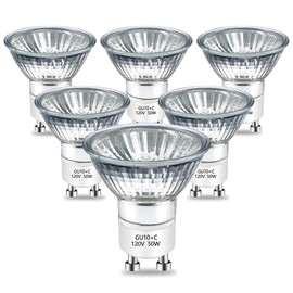 GU10 Halogen Bulb 120v 50w Warmer Bulbs, 2800k Warm White gu10 Dimmable for Candle Warmer, Scent Wax Burner, Fragrance Melt, Warming Bulb Pack of 6