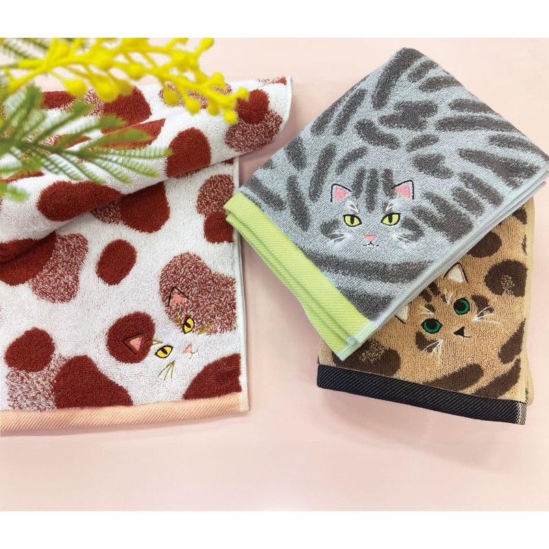 プレーリードッグ Uchinoko うちのニャンコ毛並みロングフェイスタオル ロゼット UNJF-2206