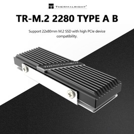 Thermalright TR-M.2 2280 Type A B 2280 Heatsink Cooler for SSD Cooling M.2 2280 Heatsink Cooling, with 2 Thermal Conductivity, Desktop High Performance SSD Cooler, Computer 2280 SSD Cooler Black