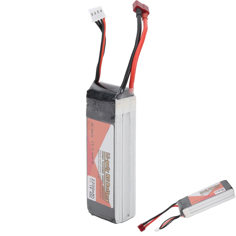 11.1V 2200mAh 3S 45C Lipo Battery Pack with T Plug