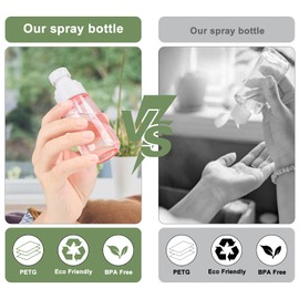 OMBRISA Kleine Sprühflasche, Reise-Sprühflasche 3er Pack, Feinsprühzerstäuber für ätherische Öle, Wiederbefüllbare Reisebehälter aus Kunststoff, Haarsprühflasche für Parfüm, Hautpflege (2oz / 60ml)