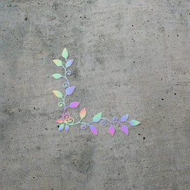 Decal Stickers of Corner Leaf Vine Flourish Silhouette (Hologram) (Set of 2) Premium Waterproof Vinyl Decal Stickers for Laptop Smartphone Car Dirt Bike Wall Room Mason Jar - ANDstic709804HO