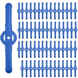 60 Pcs String Trimmer Head Blades Replace, Weed Eater Wacker Blades Plastic Replacement, Universal Weed Warrior Trimmer Head, Cutter Accessories for Grass Trimmer Lawn Mowers (Blue)