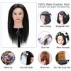 Armmu 20-22" 100% Human Hair Mannequin Head Hair Practice Training