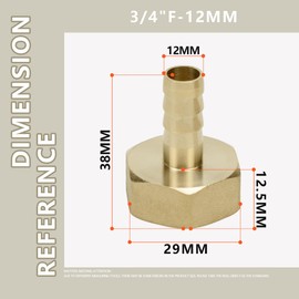 Bwintech Pack of 6 Hose Connectors, 3/4 Inch BSP Female x 12 mm Hose Connector with 6 Pieces Clamps