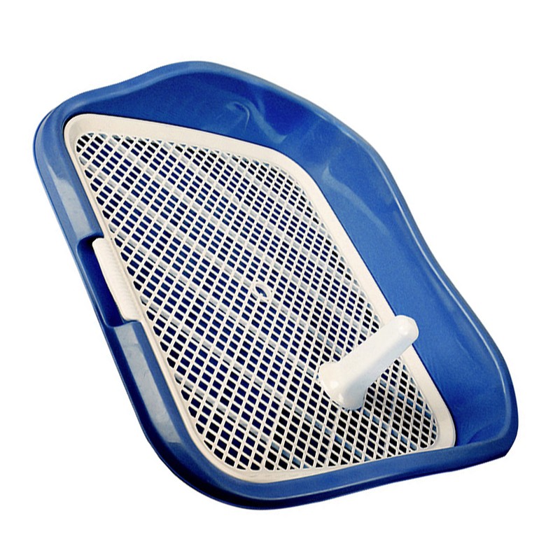 Dog Potty Tray with Raised Fences Removable Mesh Grid Pad