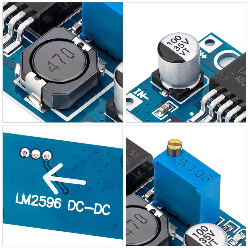 LM2596 DC-DC Buck Converter Module, 8 Pack Adjustable Voltage Regulator,