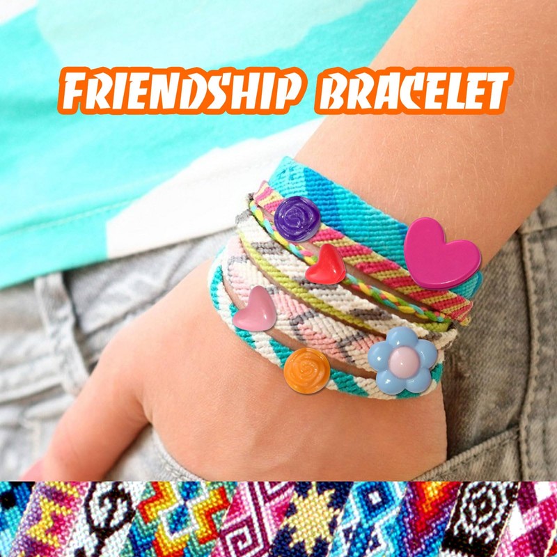 QCZKB Friendship Bracelet String 102 Skeins Fashionable Rainbow Color Embroidery