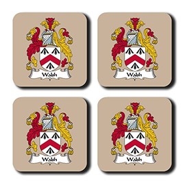 Walsh Coat of Arms/Family Crest Coaster Set, by Carpe Diem Designs – Made in the U.S.A.