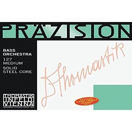 Thomastik Strings for Double Bass Precision steel solid core Orchestra tuning set 4/4 medium for scale to 1100 mm / 43.3"