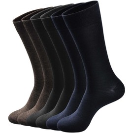 GKX Mens Light Weight Assorted Wool Dress Socks 6 Pack (Assorted Plaid, 10-13)