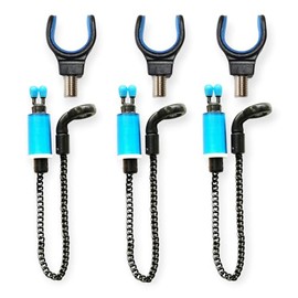 TJR Tackle 6pc Bobbins Bite Indicators & Rod Rest Set Carp fishing Tackle for Bite Alarms and bank sticks (Blue)