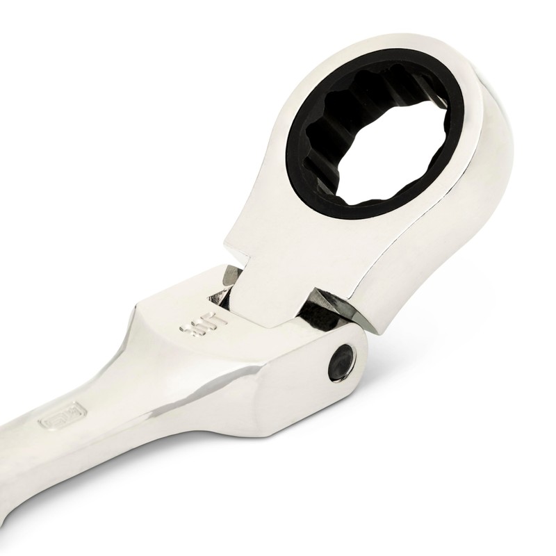 GEARWRENCH 19mm 90-Tooth 12 Point Stubby Flex Combination Ratcheting Wrench