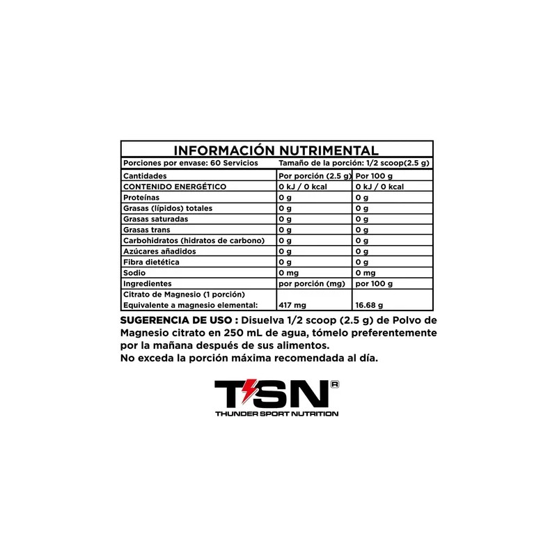 Magnesio Citrato Esencial Polvo Sabor Tsn 150