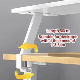 Clamp on Desk Shelf,Ergonomic Computer Monitor Riser Stand,Small Desk Extension Shelving Unit,Computer Monitor and Laptop Riser,Adjustable Clamp on Desk Organizer Shelf for Table Accessories