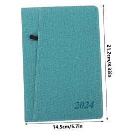 Operitacx 2024 Planer Notizbuch Für Zeitmanagement Tragbares Notizbuch Für Studierende 365 Tage Tägliche Agenda Business Notepad Blaugrün Ideal Für Planung Und Organisation