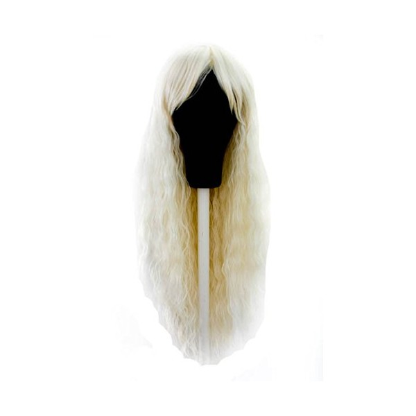 Fae - Buttercream Blond Wig 30'' Crimped Cut with Long Straight Bangs - style designed by Tasty Peach Studios
