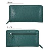 Bliss Leather Genuine Ostrich Long Wallet, Round Zip, YKK Luxury