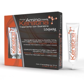 VORAGA Primer Tratamiento Aminokeratina Loquay, 6 ampolletas de 10 ml