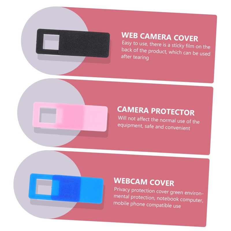 Tofficu 20Pcs Webcam Privacy Covers Sticky Slide for Laptop Phone