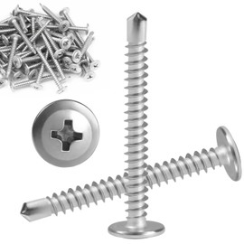 Self Tapping Screw, 410 Stainless Steel Drilling Screw M4.2 * 38mm, Cross Countersunk Drill Tail Self Drilling Screws, Wafer Head Screws, 50PCS