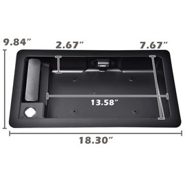 PIT66 Rear Cargo Door Handle & License Plate Tag Bracket Compatible with Ford Van E150 E250 E350 1992-2007