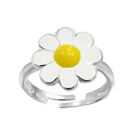 Daisy Flower Ring - 925 Sterling Silver (Adjustable)