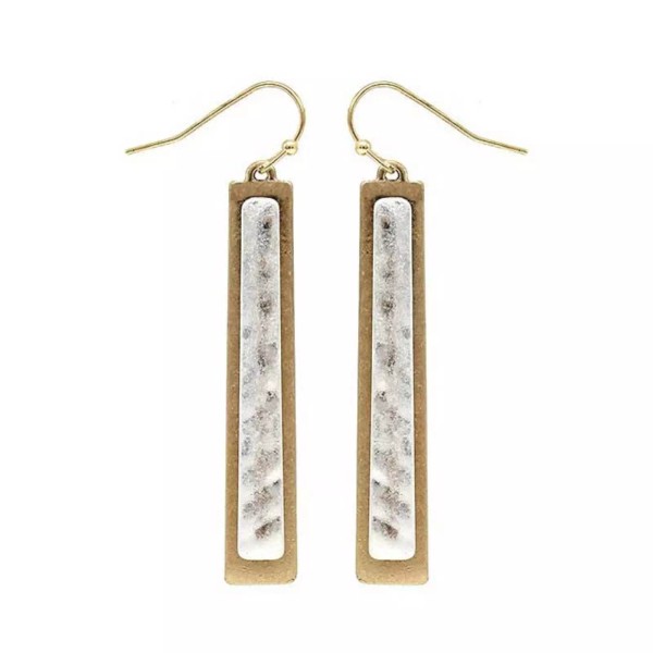 Unbranded Bar Two Tone Dangle Earrings Silver and Gold