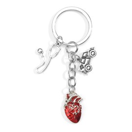 Keyring Nurse Doctor and Nurse Accessories Emergency Doctor Paramedic Paramedic Student Doctors Gift, Silver1, S