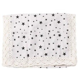 GORGECRAFT 39.37×13.78 Inch Cotton Linen Machine Protector Decorative Kitchen Appliance Cover with Storage Pockets Microwave Oven Top Dust Oil Proof Cover for Decor Appliance Dust Control (White Star)