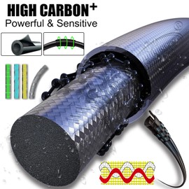 Sougayilang BD Fishing Rods,Graphite Spinning Rod & Casting Rod Zirconium Oxide Ring Stainless Steel Guides, SuperPolymer Handle