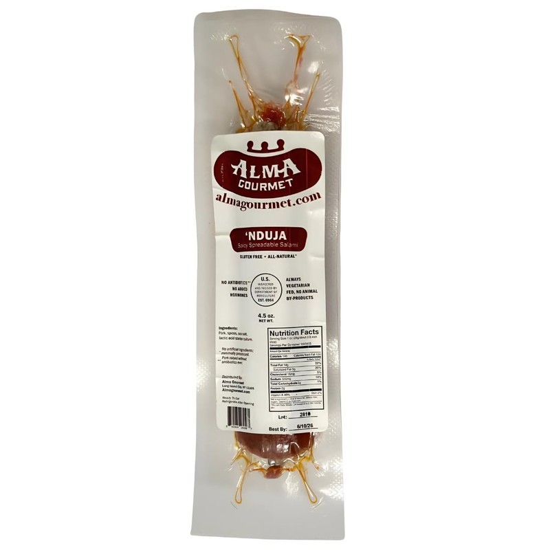 Nduja Spreadable Hot Calabrese Salami - All Natural, No Artificial