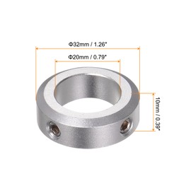 QUARKZMAN Set of 2 Adjusting Rings Shaft 20 mm Bore 32 mm AD 10 mm Width Shaft Locking Ring Depth Stop Rings for Wheel Wheelbarrow Axle Gear Assembly CNC Machine Tools
