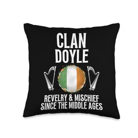 Ireland Name Gifts For The Doyle Family Doyle Surname Irish Family Name Heraldic Celtic Clan Throw Pillow, 16x16, Multicolor