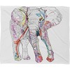 Deny Designs Casey Rogers, Elephant 1, Fleece Throw Blanket, Medium,