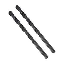 CoCud Twist Drill Bits, 5.4mm Cutting Diameter 0.21" Shank, High-Speed Steel Black Oxide Coating Jobber Bit Set (Applications: for Metal Wood Plastic), 2-Pieces