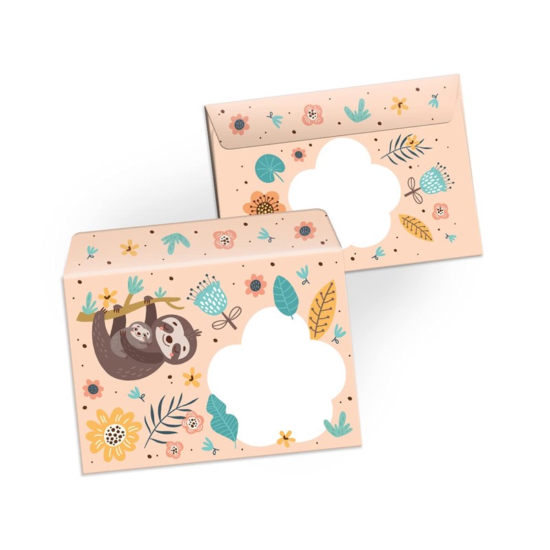 Letter Pad with Envelope for Children Animals Sloth Writing Paper