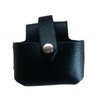Black Leather Tape Holder Hoslter with button loop fastening heavy