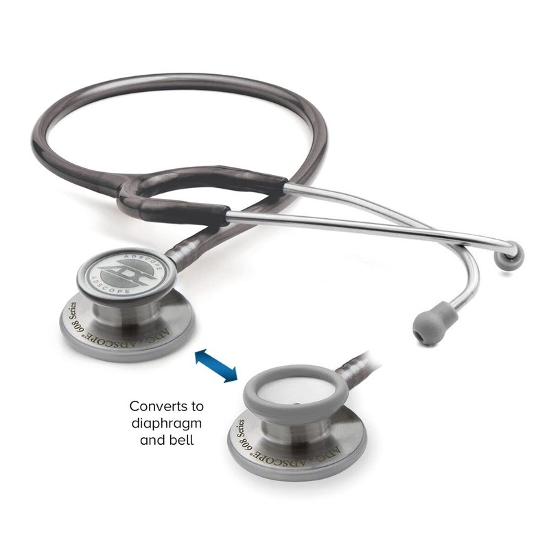 ADC Adscope 608 - Convertible Clinician Stethoscope - Metallic Gray