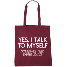 Hippowarehouse Yes I talk to myself sometimes I need expert advice Tote Shopping Gym Beach Bag 42cm x38cm, 10 litres