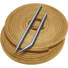 Aeesio Softball Baseball Glove Lace, Mitt Lace Repair Kit Includes 2 Leather Laces and Lacing Needle for Catcher's Glove (Light Brown)