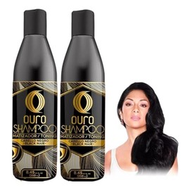 Shampoo Ouro Matizador Negro Ouro By Gaero Shop | 2 Piezas de 250 Ml Cada Una | Uso Diario