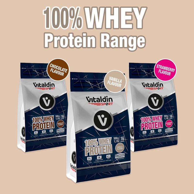 VITALDIN SPORT 100% Whey Protein Vanilla 500 g - 100%