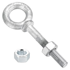 METALLIXITY Shoulder Eye Bolt with Nuts(3/8" x2-1/2) 4Set, Zinc-Plated Carbon Steel Machinery Lifting Ring Threaded Eye Bolt - for Load Hoisting, White