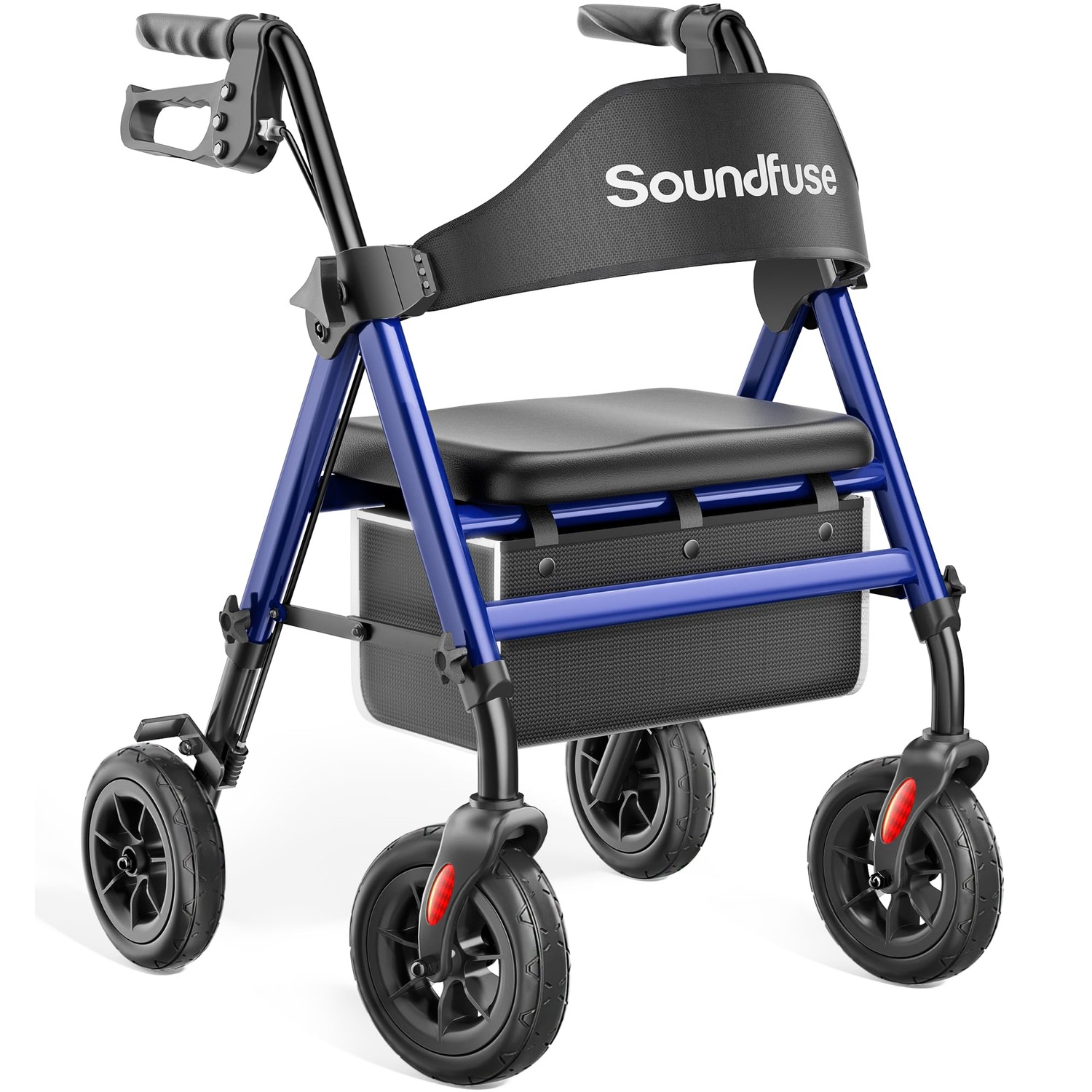 Soundfuse Rollator Walkers for Seniors with Seat, Foldable Lightweight ...