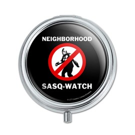 Neighborhood Sasq-Watch Sasquatch Watch Funny Humor Pill Case Trinket Gift Box