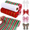 4 Rolls Christmas Poly Burlap Mesh Ribbon 10 Inches 40
