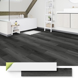 ATOPOSE Waterproof Vinyl Flooring Peel and Stick, 3.0mm 28 Planks with 1.0mm Foam Underlayment, Durable Removable Durable for Bedroom Kitchen Bathroom Indoor Home Use 42 sq. ft（Grey Oak）